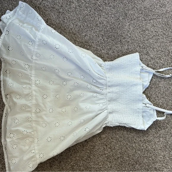 Hollister Eyelet Channeled Mini Dress. Y2K inspired. 100% cotton. Milkmaid. XS - Picture 5 of 14